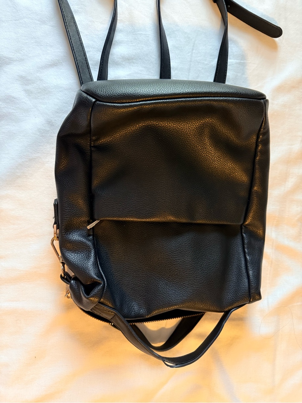 a new day Classic Black Faux Leather Mini
Backpack